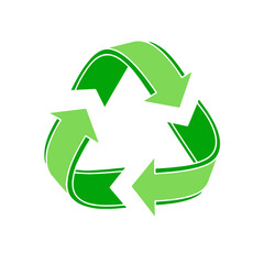 recycle symbol on white