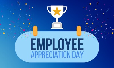 Employee Appreciation Day design with confetti	background