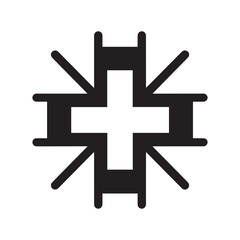 Obraz premium Hospital and medical health care Medical Cross icon silhouette vector illustration
