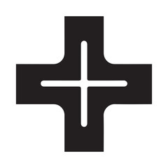 Obraz premium Hospital and medical health care Medical Cross icon silhouette vector illustration