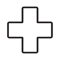 Obraz premium Hospital and medical health care Medical Cross icon silhouette vector illustration