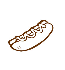 
hot dog icon hand drawn sketch 