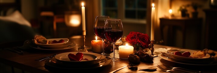 Romantic Valentine's Day Dinner Background