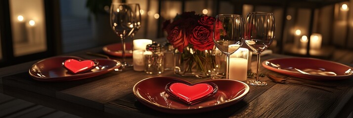 Romantic Valentine's Day Dinner Background