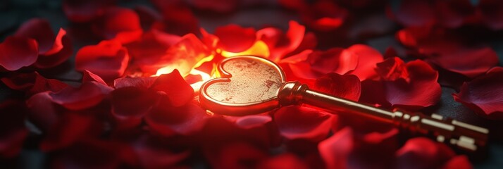 Valentine's Day Heart Key Background