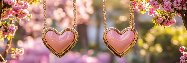 Valentine's Day Heart Background with Blossoms