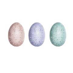 Set of Easter Colored Eggs on a white background. It can be used as a design for printing, for textiles, stickers, postcards. Element for Easter Card Design, Decoration
