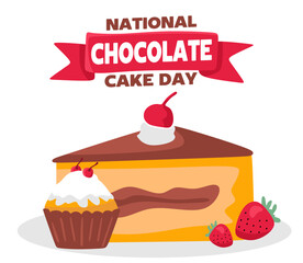 national chocolate cake day with delicious chocolate cake