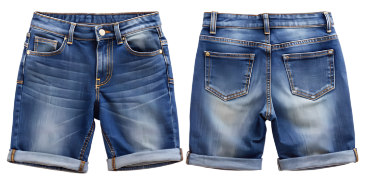 short jeans isolated on white background