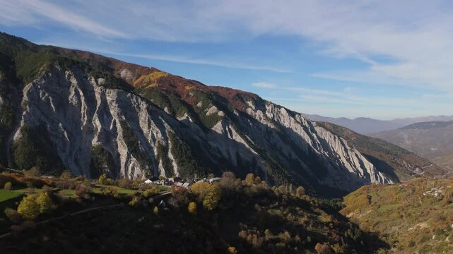 Aerial View of Rade, Albania with Chalk Rock Formations