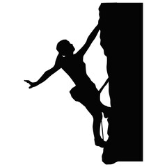 Obraz premium Black Silhouette of People Climbing. Vector Illustration