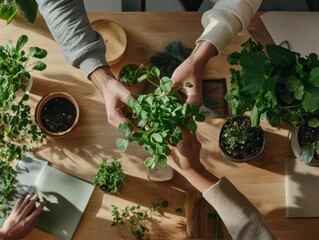 Team Collaborates to Reclaim Nature with a Green Sprout Indoor Garden Collaborative Effort Natural Environment Overhead View