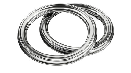 Fototapeta premium Round silver frames, isolated on transparent background 