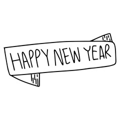 Fototapeta premium happy new years doodles ement design. simple new years doodles element design. cheers, rocket, drink, trumpet