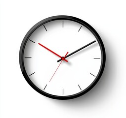Simple black round wall clock showing time.