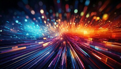 Obraz premium A Mesmerizing 3D Abstract Multicolor Visualization Background with Motion Blur and Bokeh