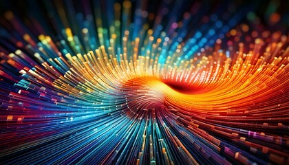 A Mesmerizing 3D Abstract Multicolor Visualization Background with Motion Blur and Bokeh