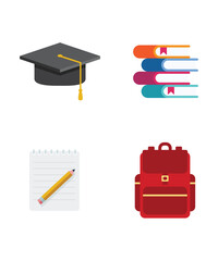 Education and elearning icons stock illustration