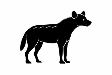 Silhouette hyena animal black color only full body. hyena icon vector illustration design
