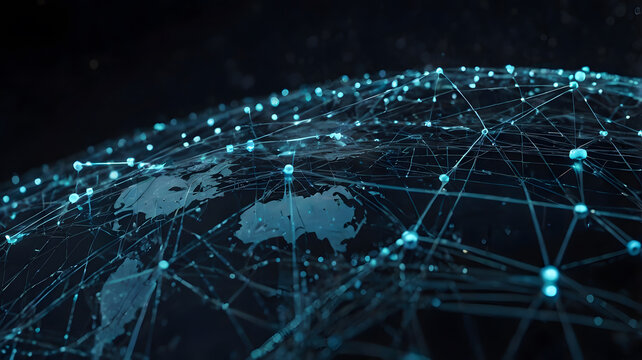Global connection with artificial intelligence background