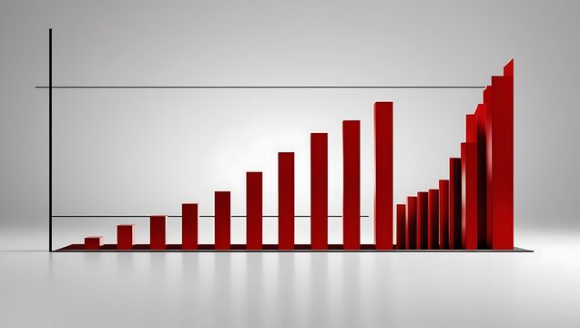 Beautiful red bar graph decreasing