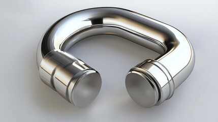 A minimalist elbow-shaped pipe structure with a glossy metallic finish.