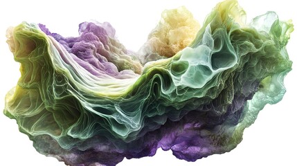 Obraz premium Abstract Green Purple And Yellow Organic Form