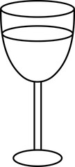 Minimalist Illustration of a Wine Glass for Coloring Page