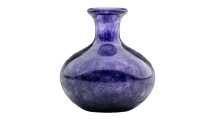 A beautiful purple vase showcasing elegant craftsmanship and unique design. transparent background