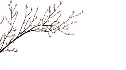 Obraz premium simple minimalist black and white branch silhouette illustration art design element