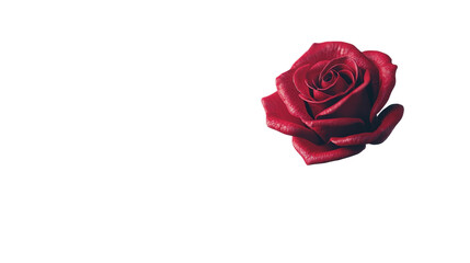 Fototapeta premium A close-up of a beautiful red rose with intricate petals and a vibrant color. transparent background