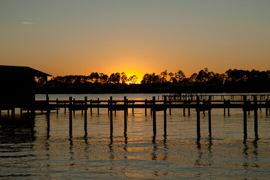 sunset on the pier