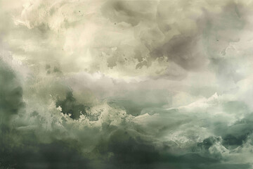 Obraz premium Dark stormy sky on abstract nature green Intense background concept.