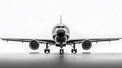 Airliner on the Runway Ready for Takeoff
