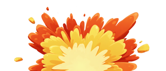 vector explosion on transparent background cartoon style