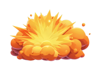 vector explosion on transparent background cartoon style