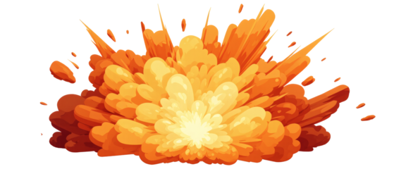 vector explosion on transparent background cartoon style