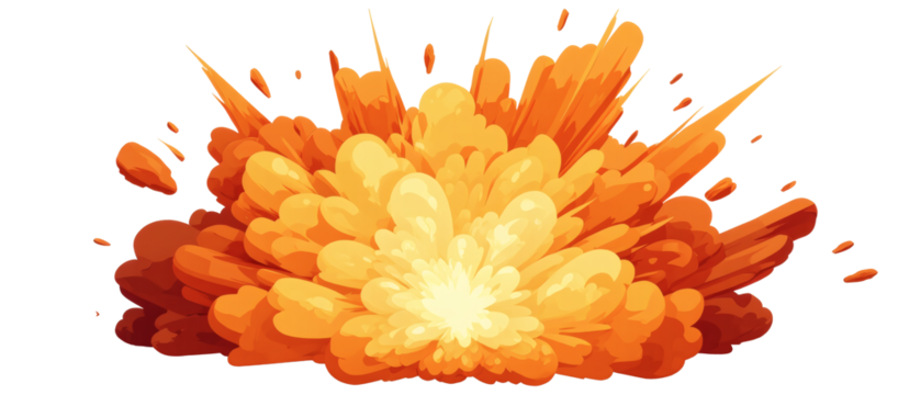 vector explosion on transparent background cartoon style