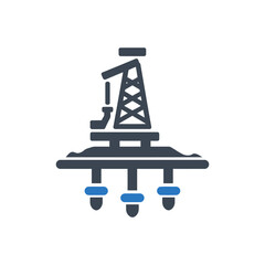 Offshore Oil Drilling Icon