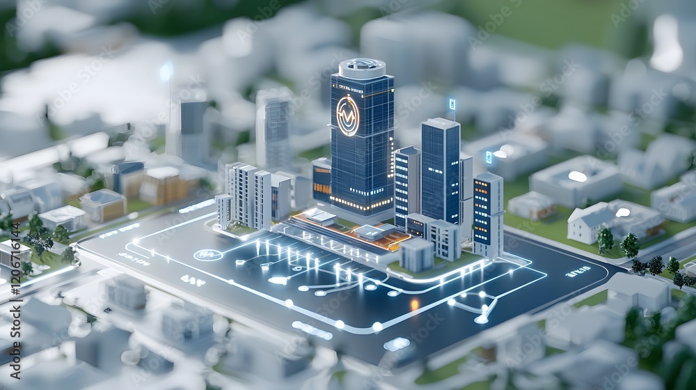 Poster a futuristic smart power grid hub