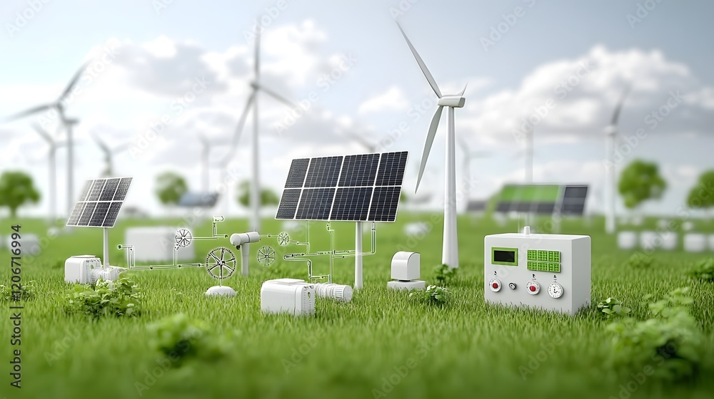Aufkleber Advanced renewable energy system with centralized control and monitoring