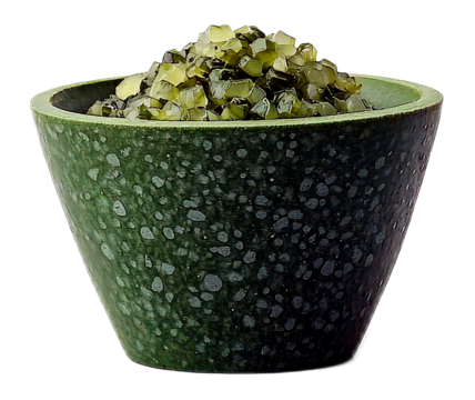 Green Decorative Bowl Filled with Natural Crushed Stones for Stylish Home Decor, Spa Retreats, and Relaxing Ambiance