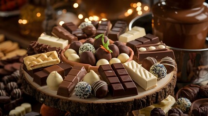 supermarket display of assorted chocolate products	