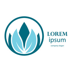 Elegant and beautiful blooming flower logo illustration