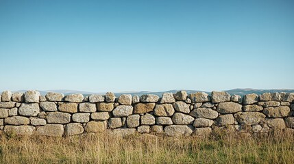 Majestic Ancient Stone Wall Standing Tall in Scenic Landscape