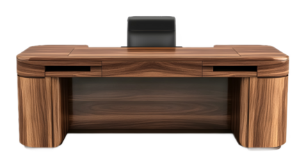 Executive desk furniture on a transparent background. isolated background.