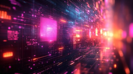 A digital collage of mathematical symbols and graphs, set against an abstract background with purple tones. 