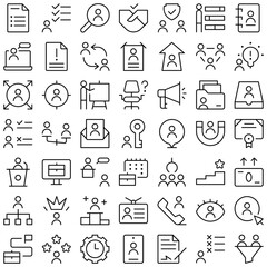 Hire Hiring Vacancy Recruitment Icon Set. Perfect for user interface, new application
