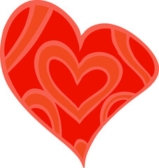 red heart wrinkled paper, love valentine