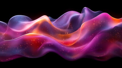 Obraz premium Abstract Colorful Waves With Glittering Particles